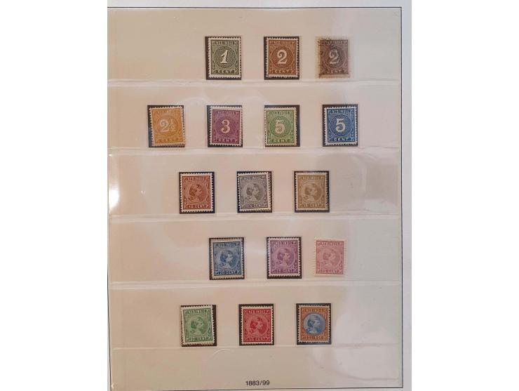 en Nieuw-Guinea collectie 1864-1962 zowel */** als gestempeld verzameld met betere ex. en series o.a. nr. 1*, emissie 1870, J