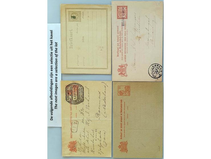 postwaardestukken (ca. 450 ex.) gebruikt (o.a. G76a) en ongebruikt w.b. stempels, iets bestemmingen etc. in Importa album