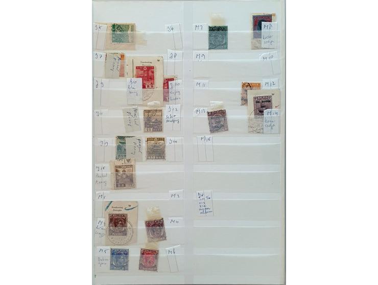 about 400 stamps used and */** mainly Sumatra and Navy Area in 4 stockbooks