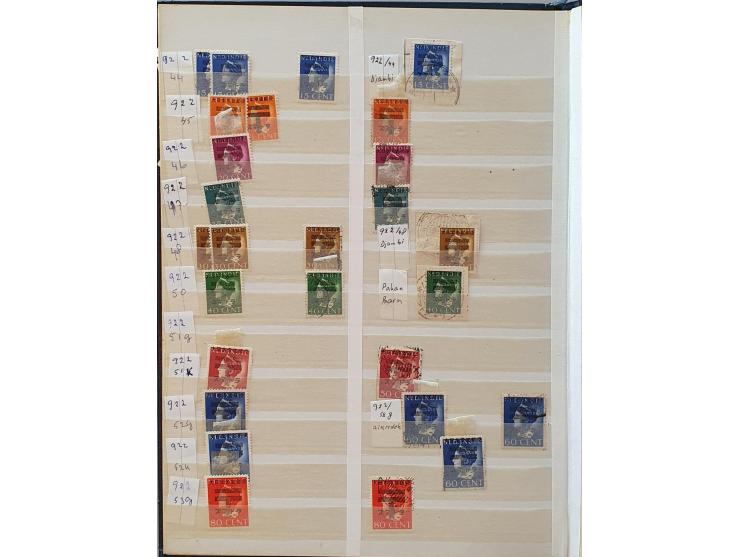 about 400 stamps used and */** mainly Sumatra and Navy Area in 4 stockbooks