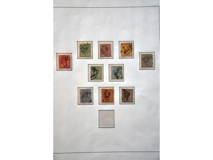collectie 1873-1975 gestempeld met beter materiaal w.b. emissie 1873 gespecialiseerd op tanding, keerdrukparen hulpuitgifte 1