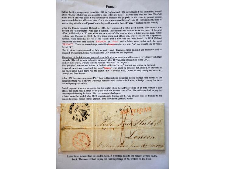 14 betere poststukken 1671-ca.1830 met beschrijvingen w.b. vertrekaanduiding geschreven AK in rood krijt (achterzijde brief n