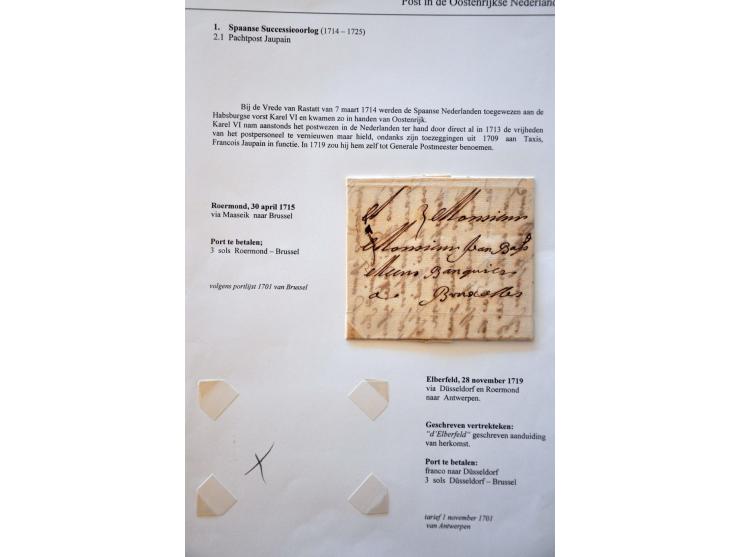 14 betere poststukken 1671-ca.1830 met beschrijvingen w.b. vertrekaanduiding geschreven AK in rood krijt (achterzijde brief n
