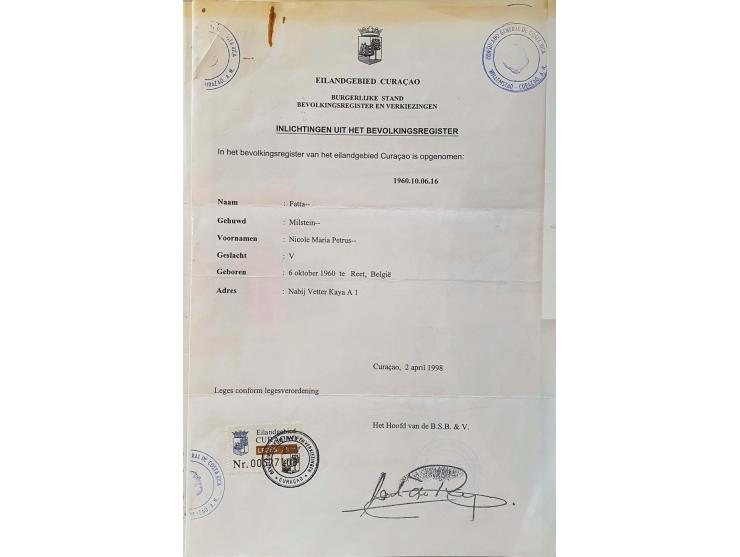 en Nederlandse Antillen, fiscaalzegels w.b. zegels, documenten (o.a. British Consulate Curacao), registratiezegel etc.&nbsp;