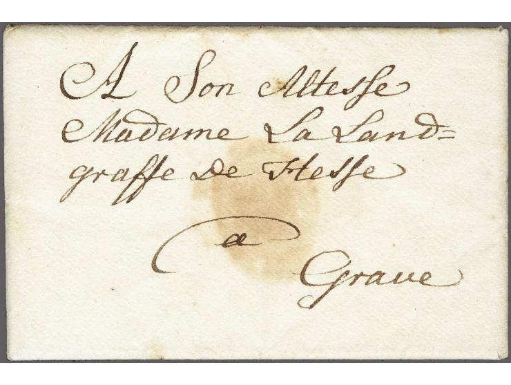 Oostenrijkse successieoorlog, complete brief, geschreven Camp de Grammont ca 10 de juillet 1745 naar Madame La Landgraffe de 