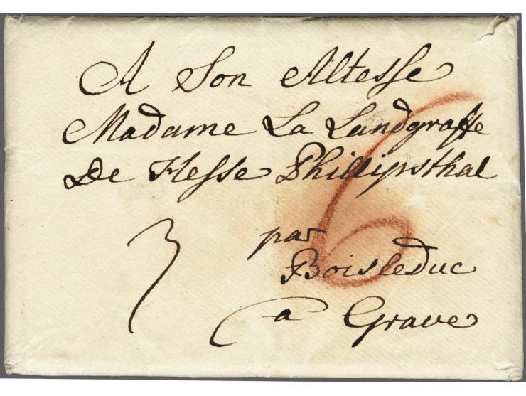 Oostenrijkse successieoorlog complete brief geschreven te Anderleck 14 juillet 1745 naar Madame la Landgraffe de Hesse Philli