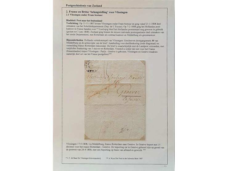 Vlissingen onder Frans bestuur 1808-1809, 7 poststukken met o.a. departementstempels 92 FLESSINGUE&nbsp;(5x met 2 juni 1806, 