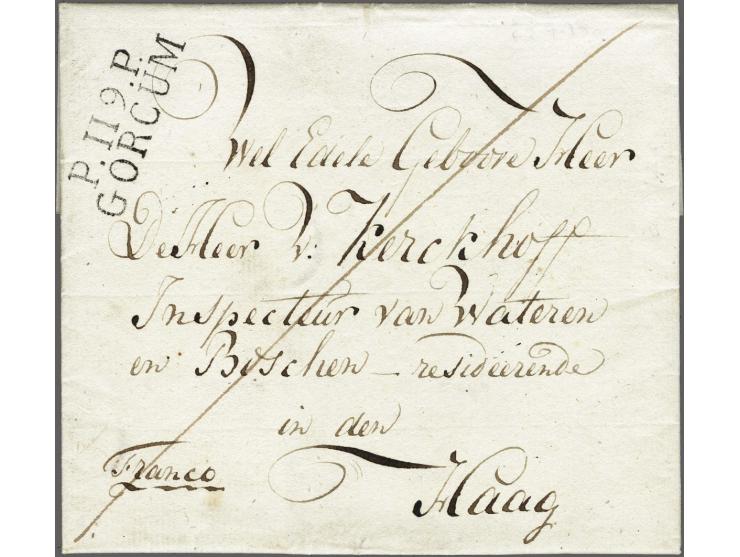 P.119.P. GORCUM in zwart, pracht afdruk op brief 29-7-1813 naar Den Haag, pracht ex.&nbsp;