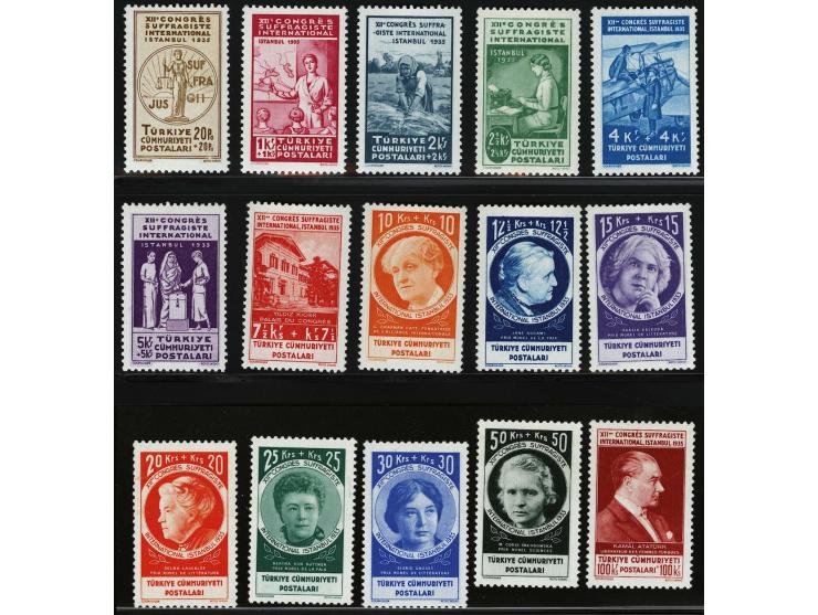 Suffragettes 20 para - 100 kurus, very fine unmounted mint (10 kurus lightly mounted), cat.v. 1300
