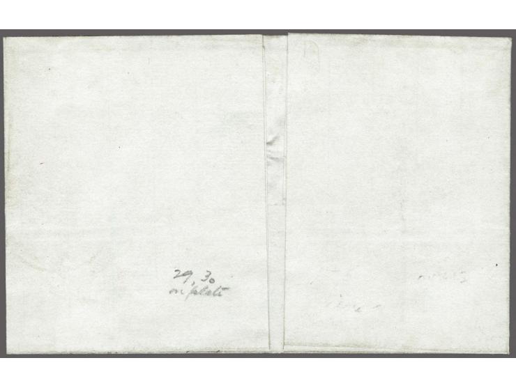 Postmaster Provisionals New York, George Washington 5 cents black in pair with Paid cancellation in red on cover 19-12-1846 t