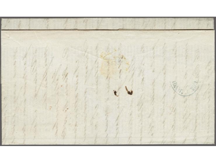 Forwarding Agents, complete vouwbrief uit Le Havre 25-7-1840 via Smith &amp; Co/Rotterdam (ovaal stempel in groen) naar Amste