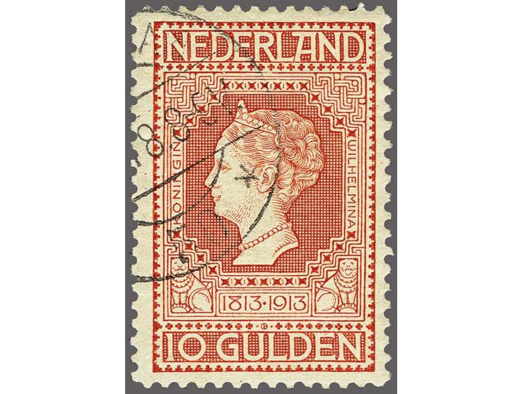 10 gulden roodoranje op geel, pracht ex., cat.w. 900