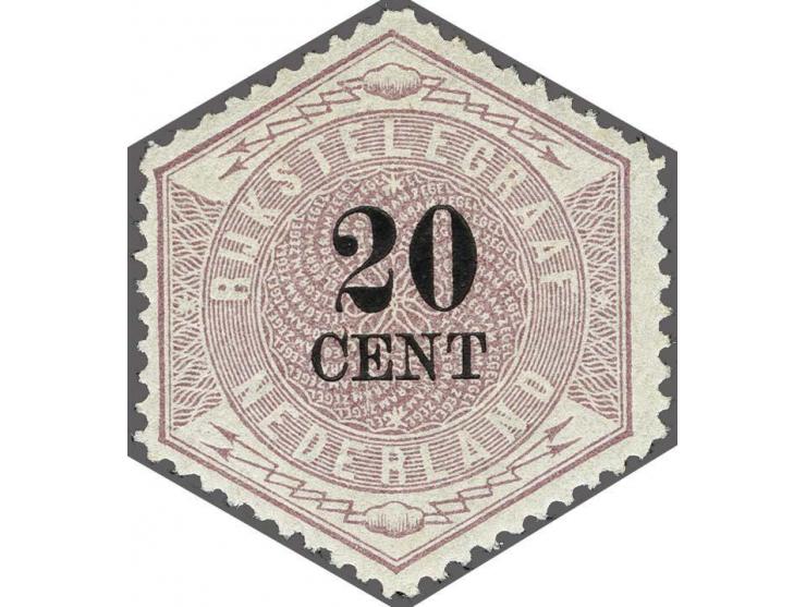 20 cent lila en zwart, pracht ex. met certificaat Vleeming 2019, cat.w. 440