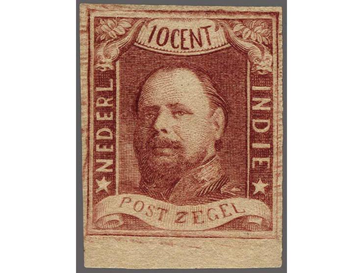 10 cent wijnrood pos. 96 met velrand, pracht ex. met certificaten Muis 2003 en Vleeming 2014, cat.w. 400+