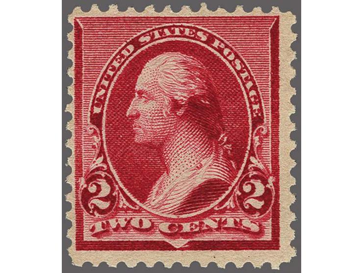 George Wahington 2 cents carmine with the Cap on both "2"s variety, very fine mounted mint, cat.v. $ 650
