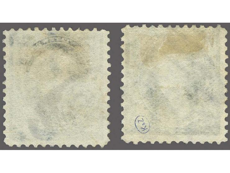 James Madison 2 dollars blue and John Marshall 5 dollars dark green with double line watermark, fine/very fine, cat.v. $ 1000