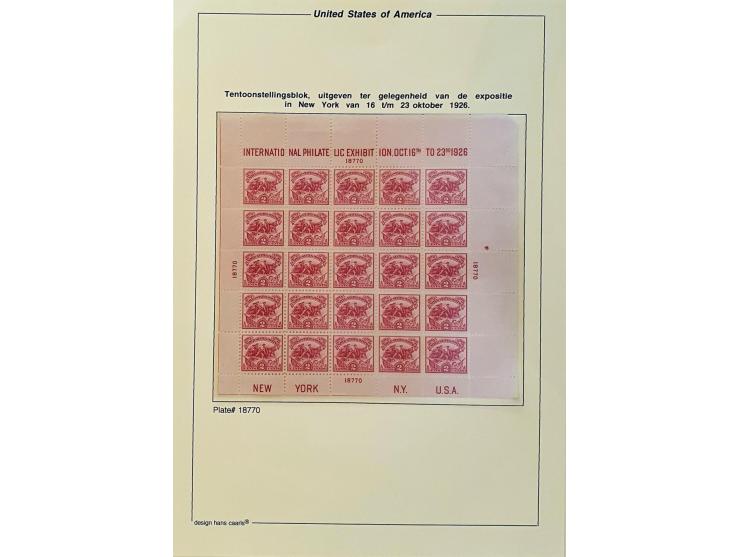 Battle of White Plains miniature sheets 25x 2 cents carmine rose with plate numbers 18770, 18771, 18773 and 18774, all very f