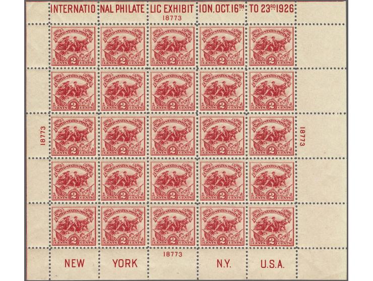 Battle of White Plains miniature sheet 25 x 2 cents rose carmine with plate number 18773, very fine unmounted mint, cat.v. $ 