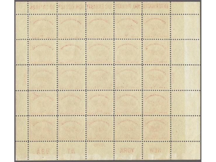 Battle of White Plains miniature sheet 25x 2 cents rose carmine with plate number 18774 and the Dot of over first "S" of Stat