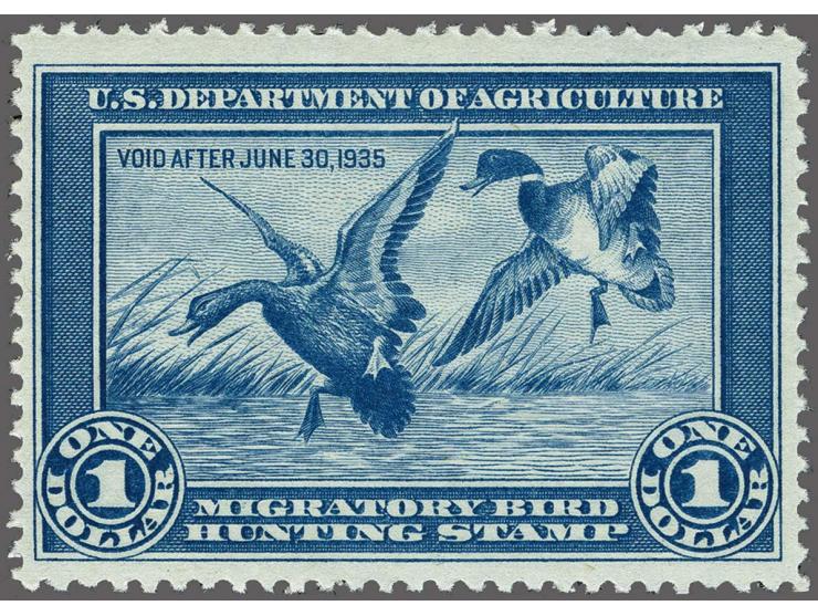 Mallards Alighting 1 dollar blue, very fine unmounted mint with 2007 Philatelic Foundation certificate, cat.v. $ 750
