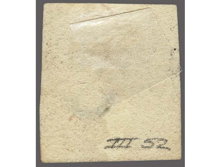 5 cent blauw plaat III pos. 52, pracht ex. met delen 3 buurzegels