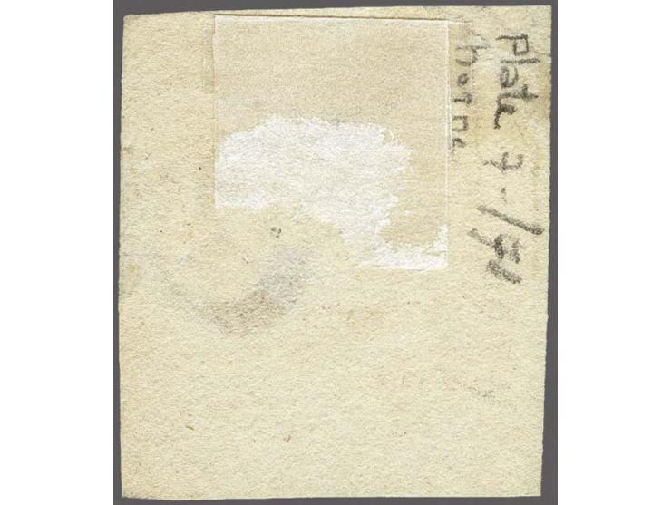 10 cent karmijn plaat VII pos. 71 met hoekvelrand, pracht ex.