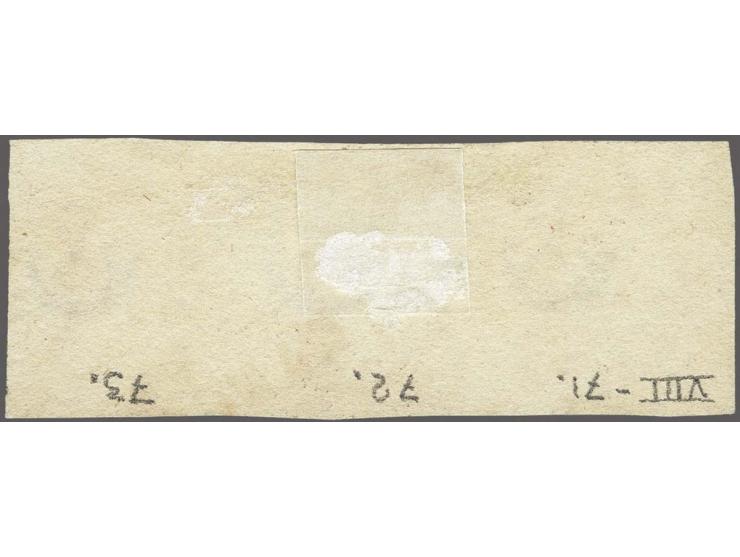 10 cent karmijn plaat VIII pos. 71-73 in strip van 3, pracht ex.