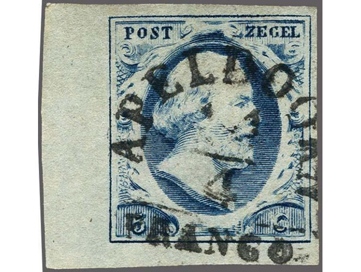 Apeldoorn A (Ey 125) op 5 cent grijsblauw plaat II pos. 96 met hoekvelrand, pracht ex.