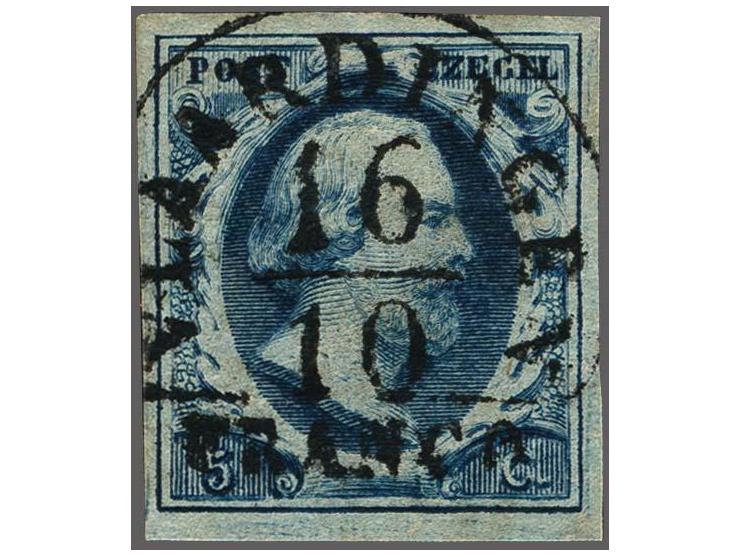 Vlaardingen A (Ey 100) luxe op 5 cent donkerblauw plaat III pos. 27, pracht ex.