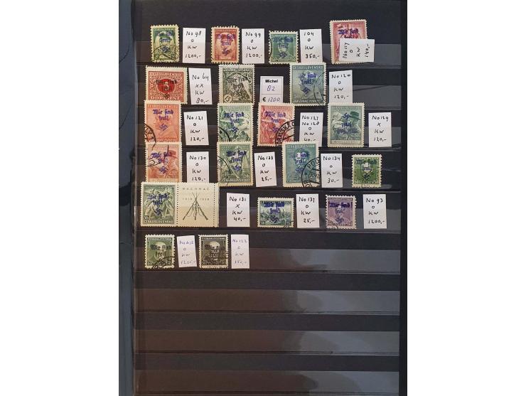 and Local issues 1945, Occupation WWII, used and */** including forgeries better items and sets on stockcards in box

