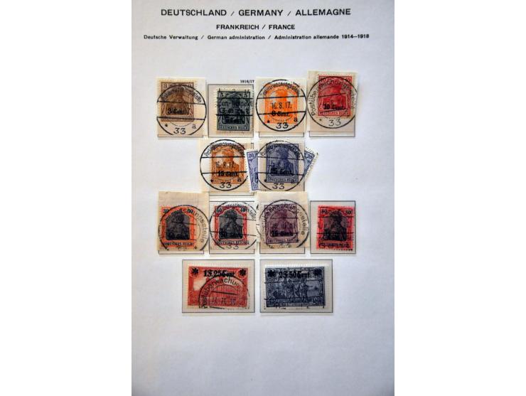 used collection including philatelic cover with a.o. Occupation Belgium Mi. nos. 22-25 on album leaves
