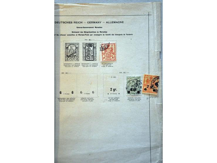 used collection including philatelic cover with a.o. Occupation Belgium Mi. nos. 22-25 on album leaves
