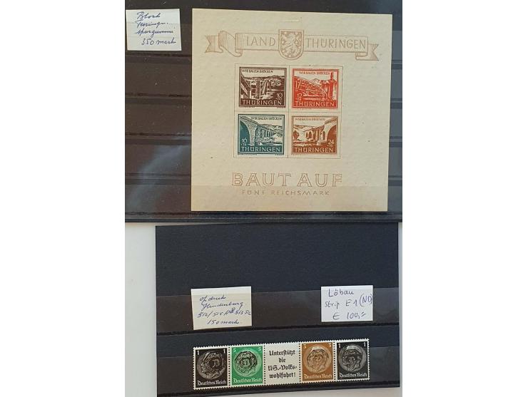 including better material, Sachsische Schwarzungen, some occupation WWII and German Colonies Karolinen Mi. no. 9H (left and r