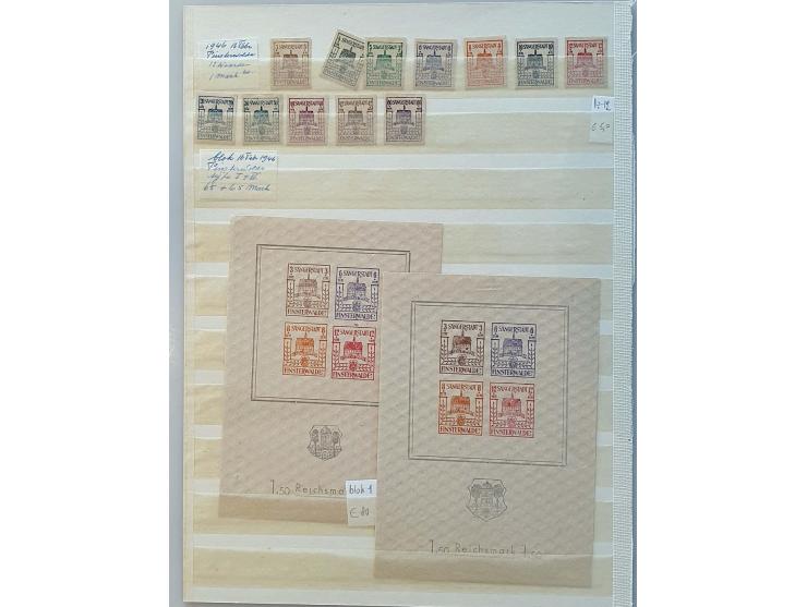 including better material, Sachsische Schwarzungen, some occupation WWII and German Colonies Karolinen Mi. no. 9H (left and r