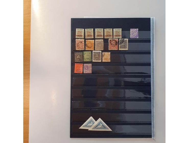 and some Great Britain, mostly classic including forgeries, revenues, etc. in mixed quality on 5 stockleaves  
