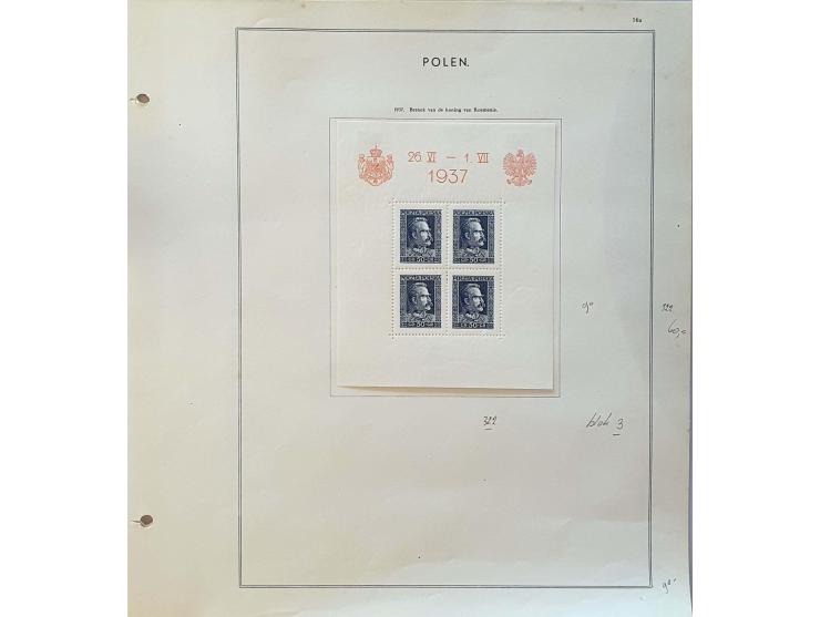 collection 1915-1957 with better material (a.o. Na Skarb, miniature sheet Mi. no. 1 etc.) on album leaves