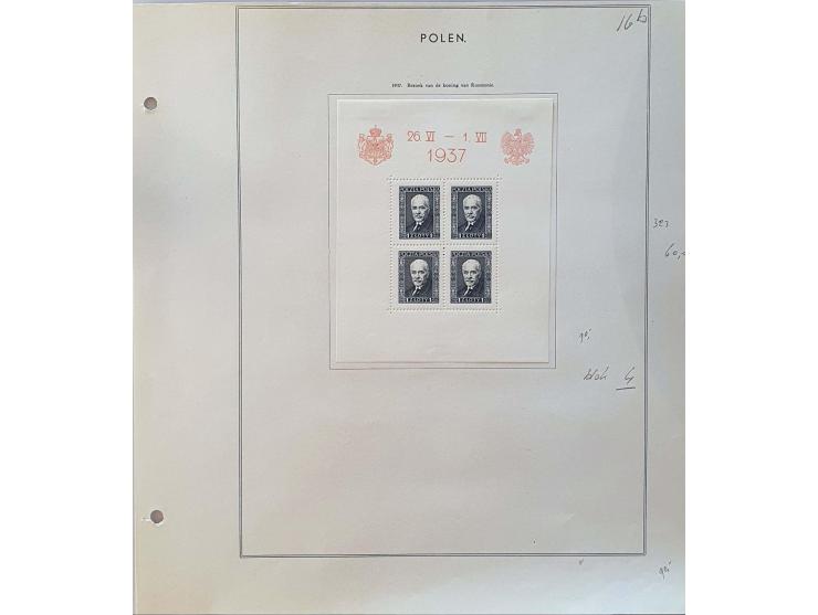 collection 1915-1957 with better material (a.o. Na Skarb, miniature sheet Mi. no. 1 etc.) on album leaves