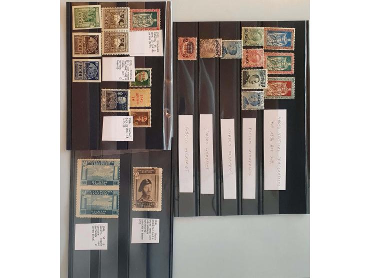 and Territories, better material mainly varieties including forgeries on 3 stockcards
