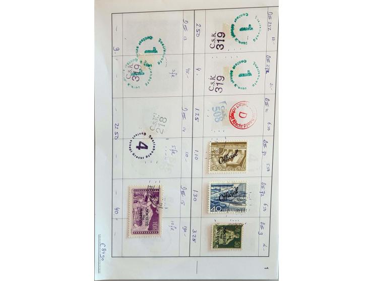 official stamps mostly used including better in 2 large format approval booklets 
