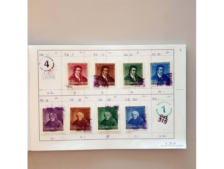 official stamps mostly used including better in 2 large format approval booklets 
