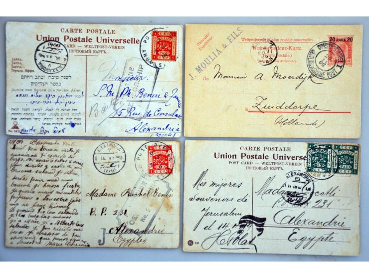 over 50 (picture) cards (partly *), covers and postal stationery including Constantinople, postcards Syria *, Palestine etc.
