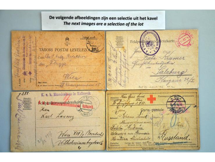 and Eastern Europe, WWI, many hundreds of (censored) cards, POW, field post, Red Cross etc. in box