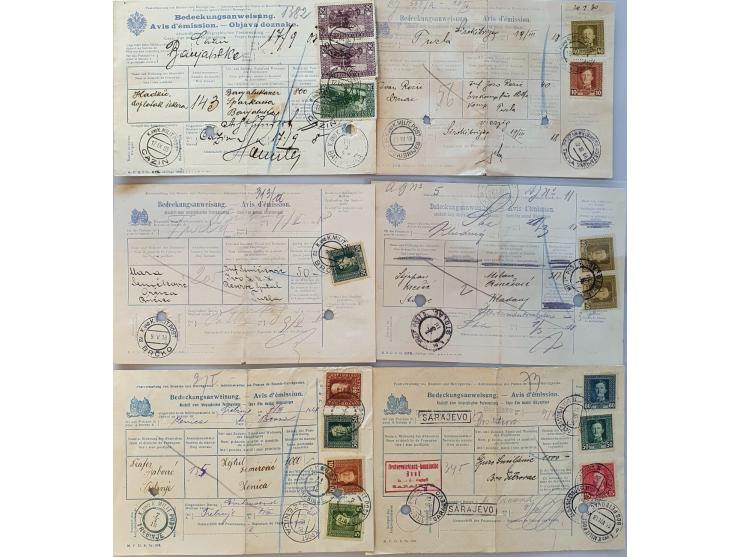 about 70 parcel cards/money orders with many better items including with Austrian postage due on reverse in album