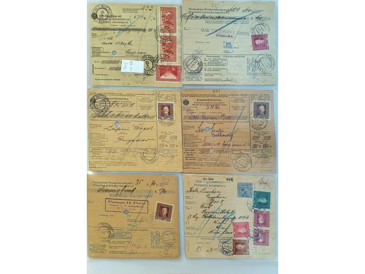 about 70 parcel cards/money orders with many better items including with Austrian postage due on reverse in album