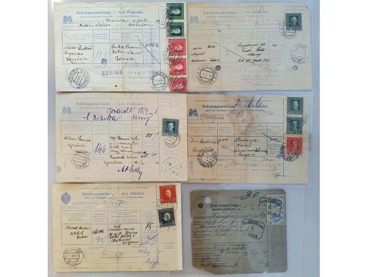 about 70 parcel cards/money orders with many better items including with Austrian postage due on reverse in album