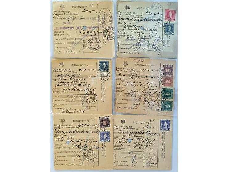 about 70 parcel cards/money orders with many better items including with Austrian postage due on reverse in album