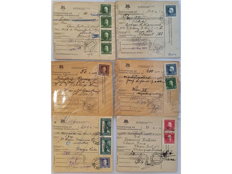 about 70 parcel cards/money orders with many better items including with Austrian postage due on reverse in album