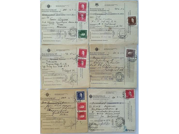 about 70 parcel cards/money orders with many better items including with Austrian postage due on reverse in album