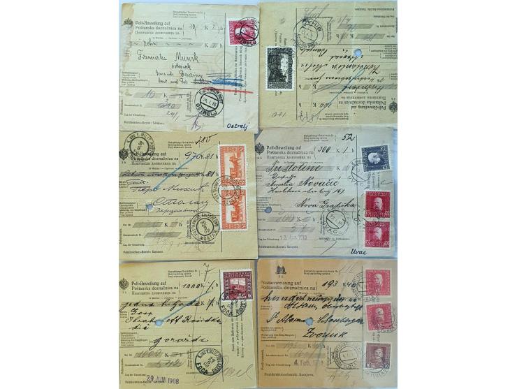 about 70 parcel cards/money orders with many better items including with Austrian postage due on reverse in album