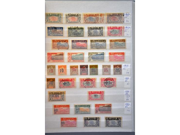 , Mayotte and Comores collection starting around 1892  including better ex, Bastille, miniature sheets, etc.  in stockbook